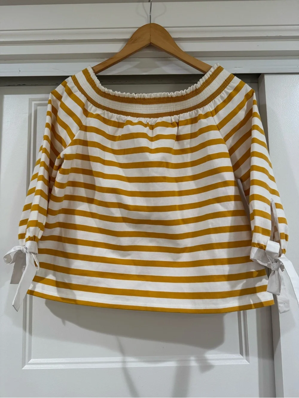 J.Crew Off-shoulder striped top
